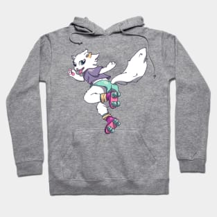 a cat on roller skates Hoodie